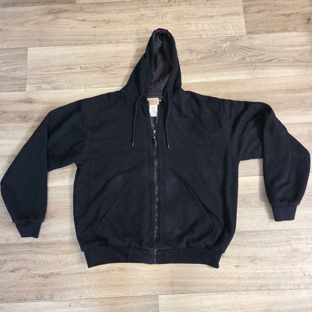 Vintage CE Schmidt Workwear Full Zip Black Hoodie Size XLR